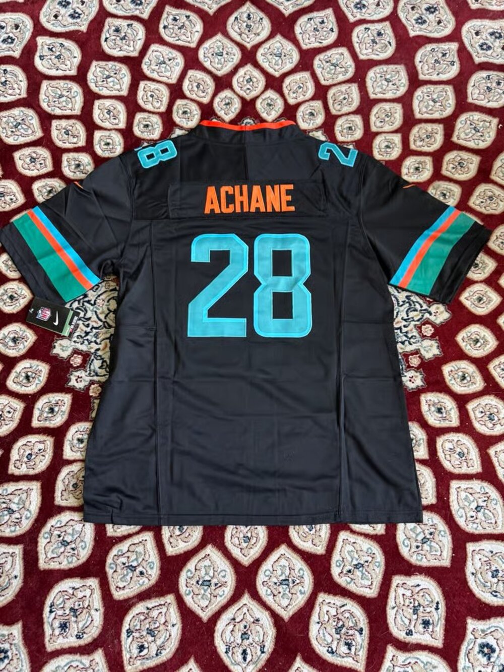 De'Von Achane Vapor Stitched Jersey Pitch Blue
